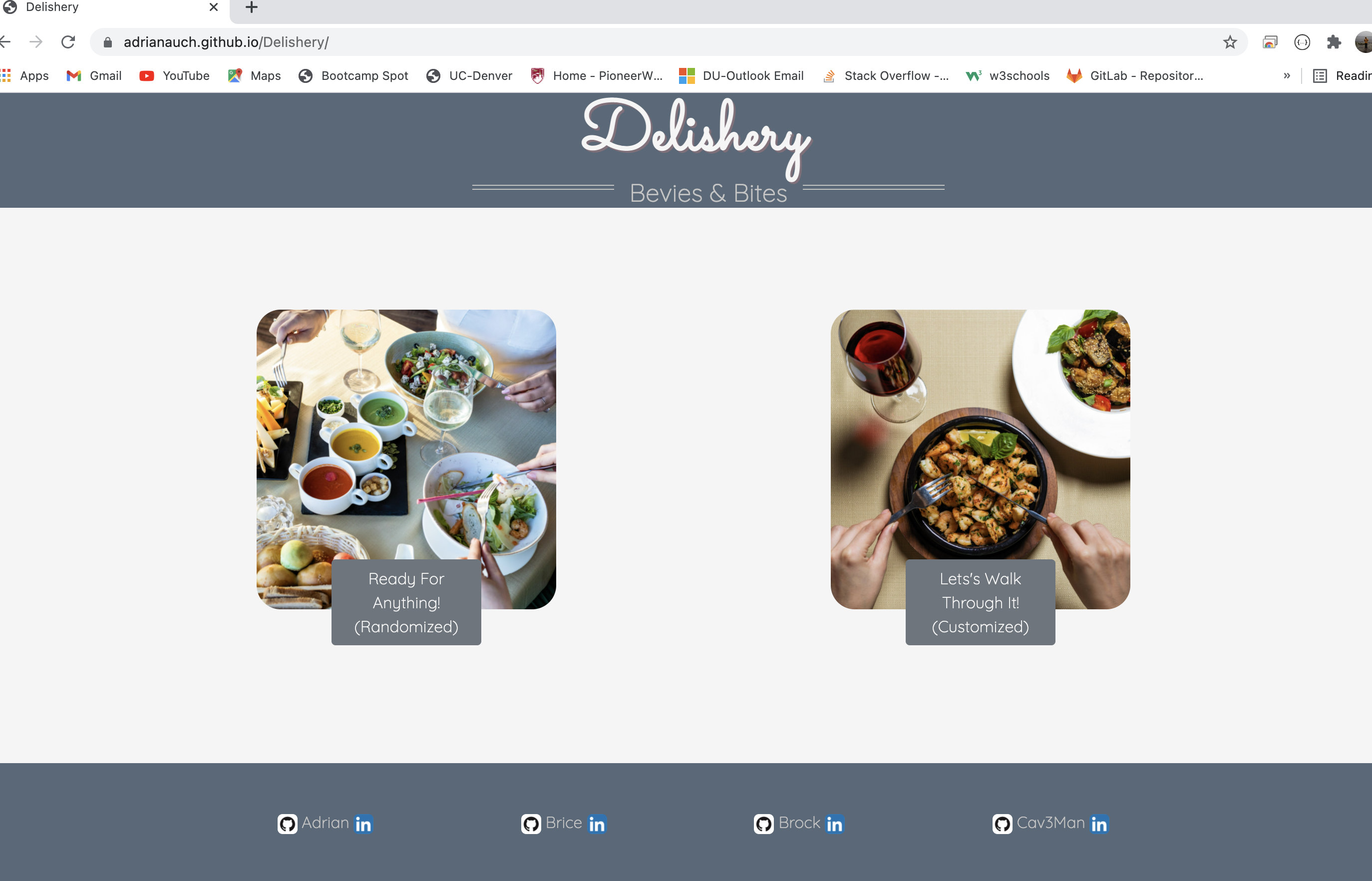 Project #1 Homepage width=